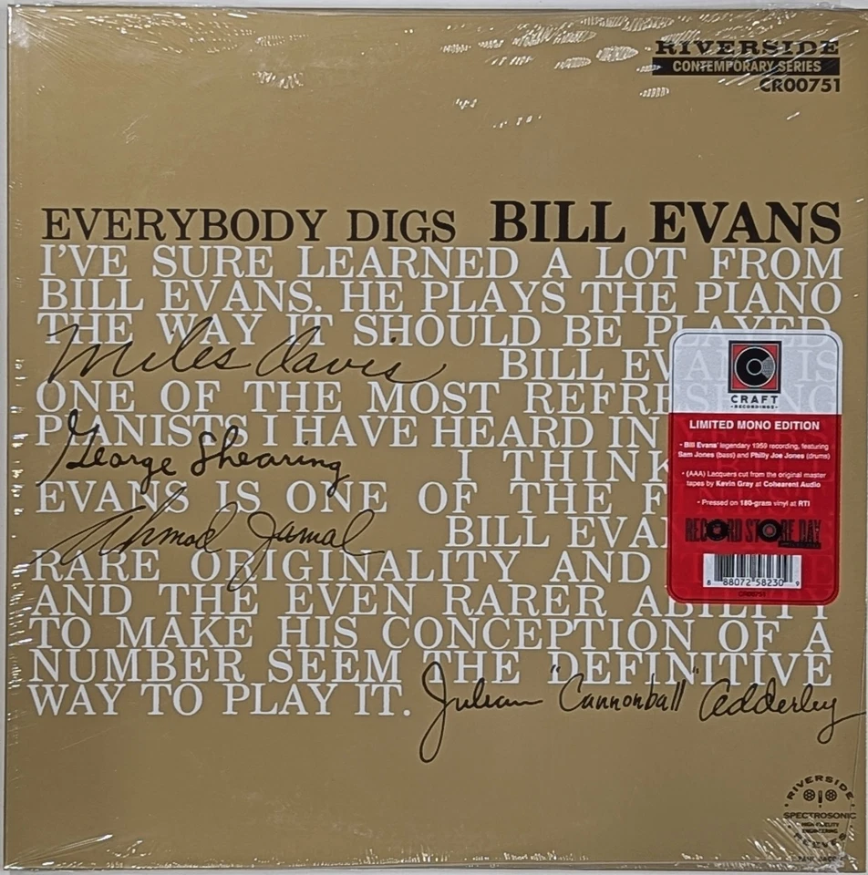 BILL EVANS TRIO Everybody Digs Bill SEALED limited edition Mono 180 Gram LP RSD - Image 1 of 1