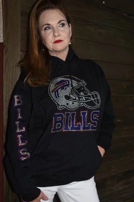 Bills  rhinestone  sweatshirt or hooded sweatshirt hoodie S M L XL 2X 3X 4X 5X - Image 1 of 4
