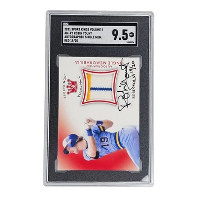 2021 Sport Kings Volume 2 Robin Yount Auto GU JSY Jersey Patch #'d /20 SGC 9.5 - Image 1 of 4