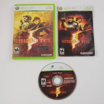 Resident Evil 5 Gold Edition (Microsoft Xbox 360, 2010) Complete Tested Game RE5 - Image 1 of 4