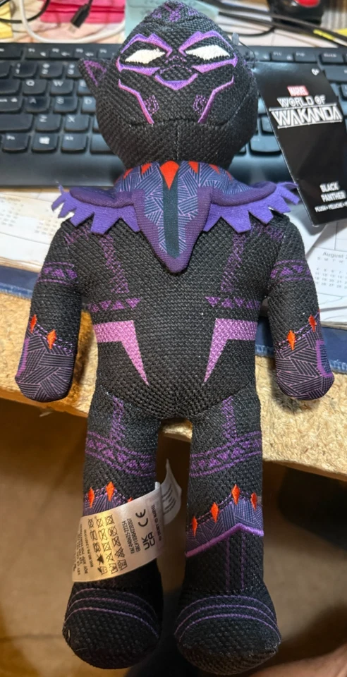"Héroe de acción de peluche Black Panther Marvel 30 cm 12"" juguete superhéroe con etiquetas" Foto 1 de 1