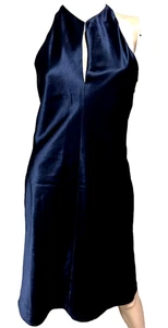 Vestido de Cóctel Giorgio Armani Pasarela Azul Seda Halter Espalda Abierta EE. UU. 2 4 / IT 40 - Imagen 1 de 4