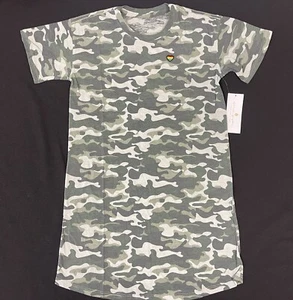 Spiritual Gangster Green Camo Short Sleeve Crewneck Graphic T-Shirt Dress S/10 - Picture 1 of 9