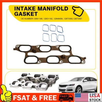 Juego de juntas inferiores superiores colector de admisión de motor 12673300 para GMC para Buick Brown Foto 1 de 4