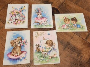 Colorido Lote de 5 Tarjetas Vintage Años 60, con Sobres, Get Well, Think Of You, Hola - Imagen 1 de 14