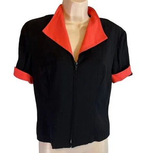 Scarlett Vintage Retro Y2K Bluse Gr. MD Twee Preppy Granny Core zweifarbig - Bild 1 von 8