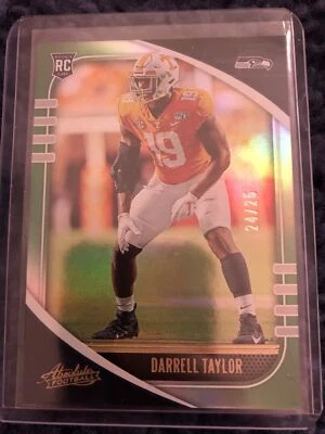 2020 Panini Absolute DARRELL TAYLOR Spectrum Green Rookie /25 Seahawks SP - Image 1 of 2