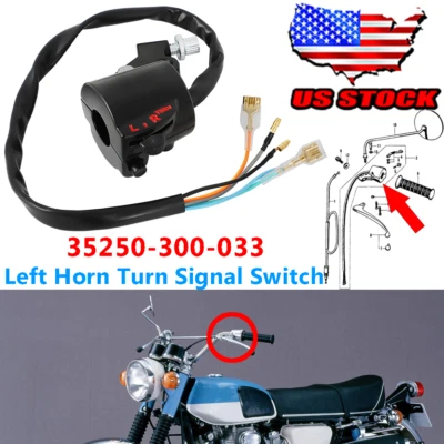 Left Side Turn Signal Horn Switch For Honda CB175 CB200 CB350 CB450 CB750 CL175 - Image 1 of 4