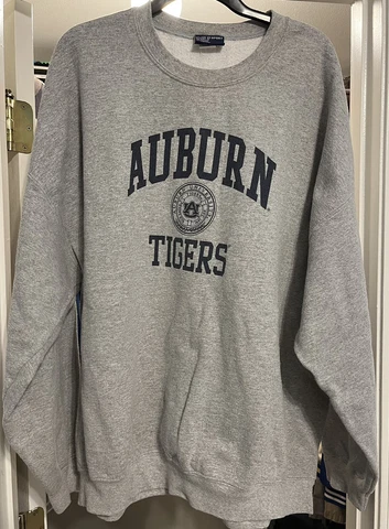 VTG Auburn Tigers War Eagle Spellout Pullover Crew Neck Grey Sweatshirt 3XL Cover