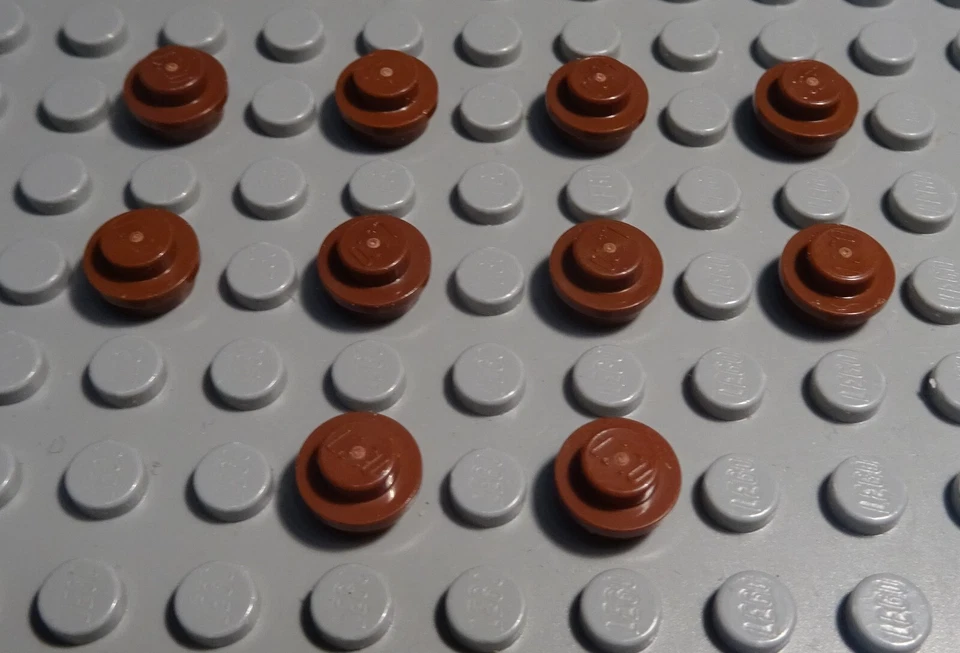 Lego Plate Round 1x1 New Brown 10 Pieces - Image 1 of 1