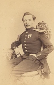 Officer Second Empire Army France Old CDV Photo 1865 - Picture 1 of 3