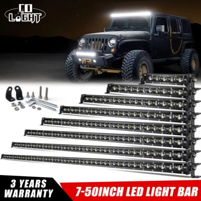 7/14/20/26/32/38/44/50" Slim LED Light Bar Spot Flood Offroad Driving UTV SUV - Image 1 of 4
