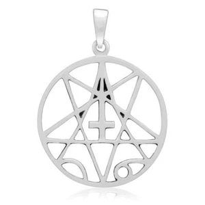 Pentagramm Silber Amulett Anhänger Pendant 925 Kette Okkultismus Morbid Angel - Picture 1 of 3