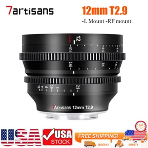 US 7artisans 12mm T2.9 APS-C MF Cine Lens for -L/-RF/-E Mount,Portrait & Lanscap - Picture 1 of 7