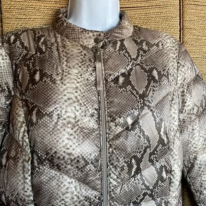 New SnakePrint Puffer Animal Print Snake Print Padded Jacket Size S - Picture 1 of 9