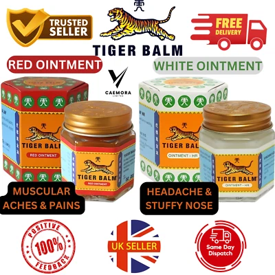 Tiger Balm 2 X Red & White 21ml Large Headache, Muscle Aches And Pains Relief