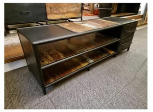 MOBILE PORTA TV DESIGN VINTAGE INDUSTRIALE SHABBY CHIC ETNICO FERRO LEGNO CASA - Foto 1 di 1