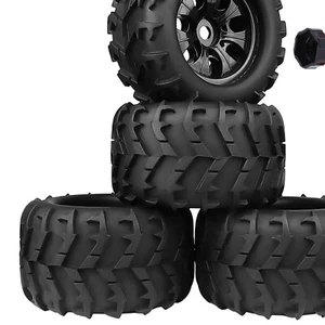 Durable Pre-Glued RC Wheels & Tires - 17mm Hex for Traxxas Maxx & Arrma Kraton - Picture 1 of 9