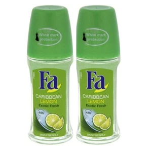 Fa Caribbean Lemon 24h Deo Roll-on Glass Bottle 50 gm Each Unisex - Pack of 2 - Picture 1 of 3