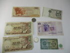 (6) Europe, Middle East Currency Note s, Money, Cash, Israel, Turkey, Italy, Vg