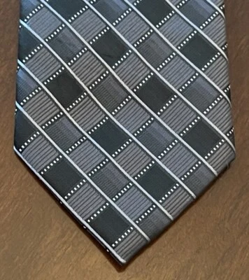 Corbata de cuello Van Heusen gris negra 100 % poliéster para hombre hecha en China Foto 1 de 4