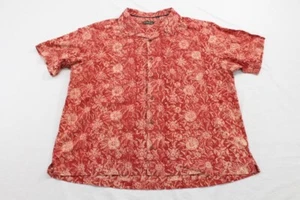 Camicia Orvis uomo 2XL XXL rossa stampa floreale manica corta cotone casual con bottoni - Foto 1 di 6