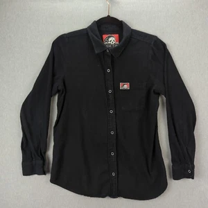 Camicia abbottonata classe Lurking donna nera media Ying Yang flanella leggera - Foto 1 di 12