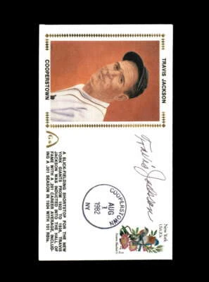 Autógrafo de caché de Travis Jackson PSA ADN certificado de autenticidad firmado a mano Cooperstown HOF FDC Foto 1 de 3