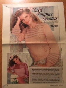 Vintage 1981 Woman's Day Knitting Crochet Pattern Side Button Cardigan,Pullover  - Picture 1 of 2