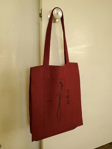 Handgefertigte weinrote Leinen Canvas Beuteltasche.  Strandtasche & Lebensmitteleinkauf NEU - Bild 1 von 5