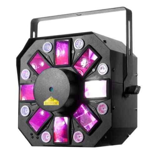 Kompakter 3-in-1 LED-Lichteffekt mit Moonflower UV-Effekt & Laser für DJs & Club