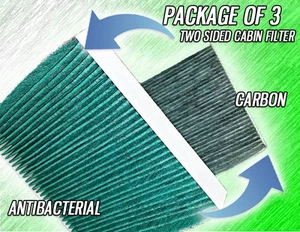 C35667AB HQ CARBON ANTIBACTERIAL CABIN AIR FILTERS - CASE OF 3 - MADE IN USA - Bild 1 von 7