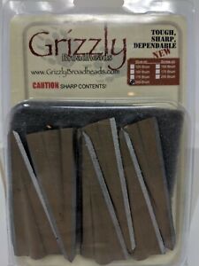 Grizzly Bruin 2 Blade, Double Bevel, Glue On Broadheads