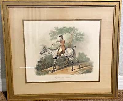 Estate Antique Print-Equestrian Hunting Jazet-Carl Vernet "Chasseur aux Ecoutes" - Image 1 of 4