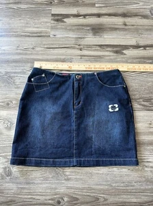 90s Style Y2K Vintage Ecko Red Denim Skirt Sz 9 31” - Picture 1 of 5