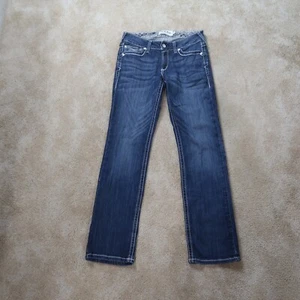 Ariat REAL denim Mid Straight Jeans Womens 30r Blue Stretch Denim westernwear - Picture 1 of 14