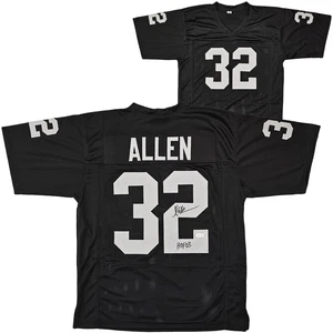 Los Angeles Raiders Marcus Allen Autographed Black Jersey "HOF 03" Beckett BAS W - Picture 1 of 8