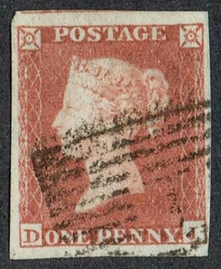 1841 1d Red Pl 166 DJ 4m Scottish Numeral Large Margins Very Fine Used - Picture 1 of 1
