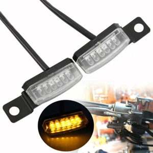 2PCS Mini Motorcycle LED Turn Signal Indicator Flasher Amber Lights Blinker Lamp - Bild 1 von 9