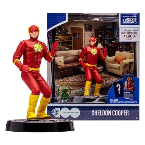 Figura estática Movie Maniacs 6" onda 5 BBT Sheldon Cooper disfraz flash Foto 1 de 1