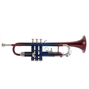 WEEKEND SALE Brand New Blue Brown Bb FLAT Trumpet Free Case+Mouthpiece - Picture 1 of 4