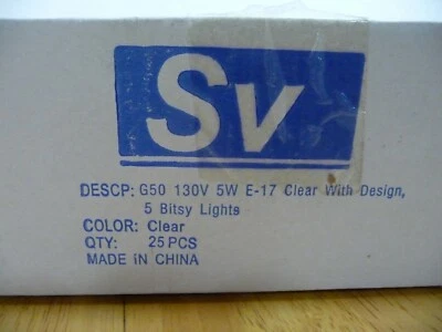 Sival  G50, 7W/130V, E17  Clear With 5 bitsy Lights  COLOR,  Clear 25 Pack - Image 1 of 4