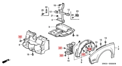 Guardabarros delanteros HONDA ACURA GENUINO OEM NSX (8 mm) conjunto de clip ☆ 91545-SE0-003 ☆ Foto 1 de 3