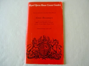 Programme: ROH Covent Garden 1980 VERDI Simon Boccanegra Te Kanawa Colin Davis - Picture 1 of 5
