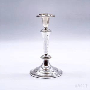 Vintage Kerzenständer Kerzenhalter Kerzenleuchter einarmig, versilbert | 18,5cm - Picture 1 of 8