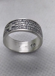 Father Our Band Burnished Prayer Of My 14A 24 Unisex Silver Ring - Picture 1 of 8