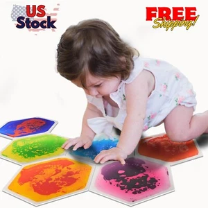 6-Tile Hexagon Sensory Floor Tiles for Kids, Toddlers and Children, Colorful - Picture 1 of 10