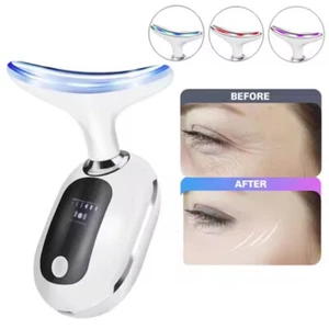 Neck Face Lifting Massager LED Skin Tighten Light Therapy Device Anti Wrinkle US - Picture 1 of 18