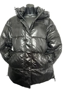 Nueva con etiquetas Chaqueta tampón Dos por Vince Camuto Damas Negra Talla L con Sudadera con Capucha Ligera - Imagen 1 de 8