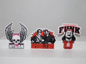 Pro Wrestling Crate Stickers-Bret Hart-Terry Funk-Demolition - Picture 1 of 4